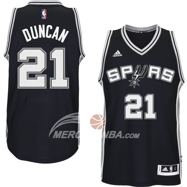 Maglia NBA Autentico San Antonio Spurs Duncan Negro